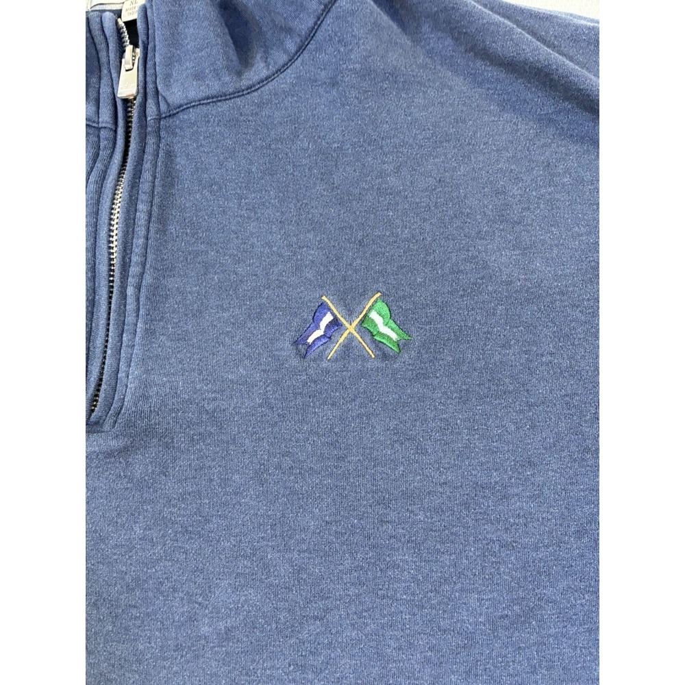 Peter Millar Men's 1/4 Zip Pullover Navy Blue Cotton Blend‎ XL - Picture 7 of 10